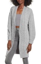 Women's Topshop Long Open Front Cardi Us (fits Like 0-2) - Grey
