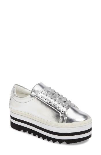 Women's Steve Madden Perry Lugged Platform Sneaker M - Metallic