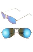 Women's Ray-ban 'new Classic' 59mm Aviator Sunglasses - Gold/ Blue Mirror