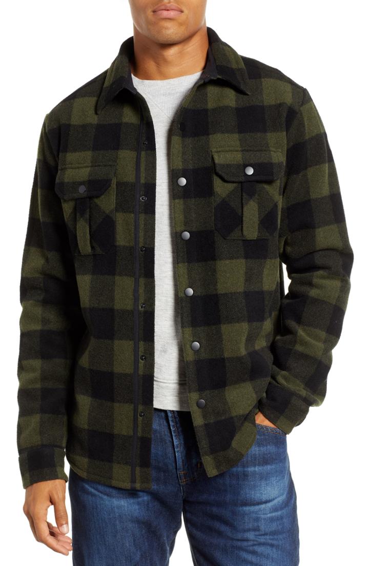 Men's Smartwool Anchor Line Flannel Shirt Jacket, Size - Green