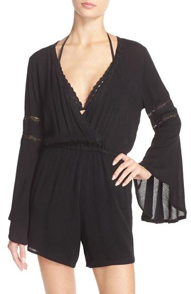 Women's Elan Cover-up Romper - Black