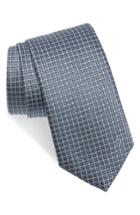 Men's Salvatore Ferragamo Grid Silk Tie, Size - Grey