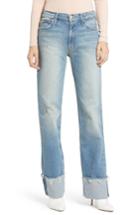 Women's Mother The Duster Cuff Straight Leg Jeans - Blue