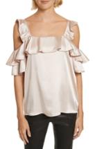 Women's A.l.c. Willow Silk Blend Cold Shoulder Top - White
