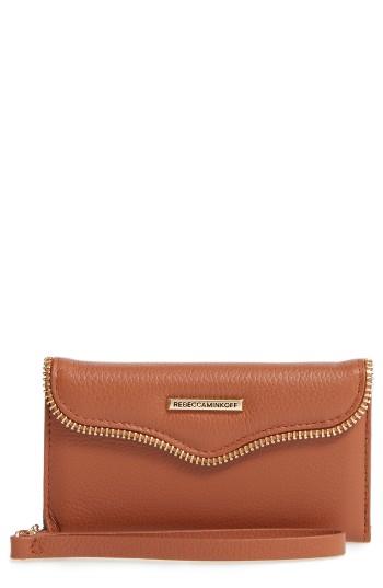 Women's Rebecca Minkoff Leather Iphone 7 Wristlet - Brown