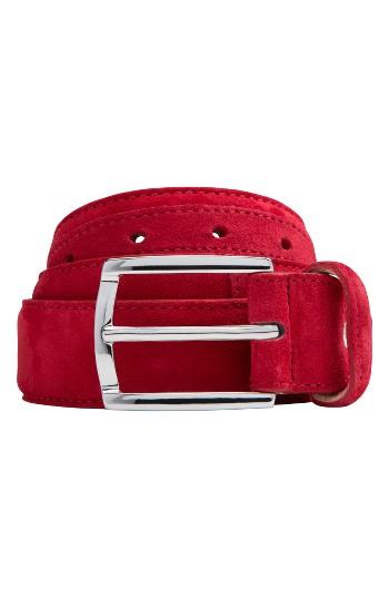 Men's Bugatchi Suede Belt - Red