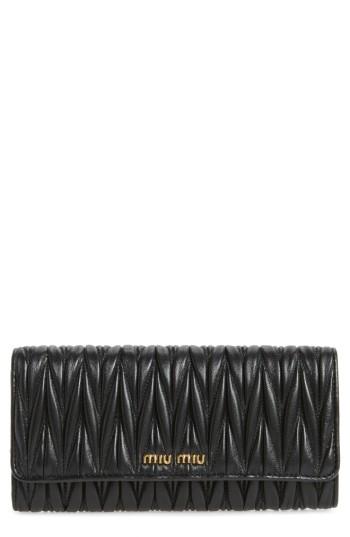 Women's Miu Miu Matelasse Leather Continental Wallet -