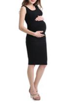 Women's Kimi And Kai Delia Ruched Maternity Tank Dress - Black
