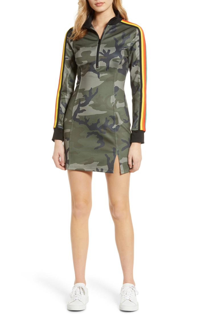 Women's Pam & Gela Camo Track Dress - Green