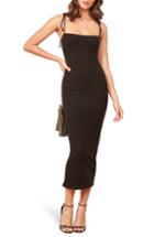 Women's Reformation Swan Knit Midi Dress - Black
