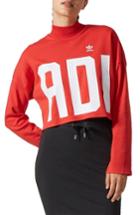 Women's Adidas Bold Age Crop Sweatshirt - Red
