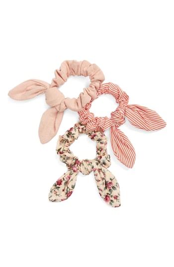 La Double 7 3-pack Knotted Scrunchies, Size - Pink