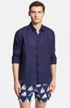 Men's Vilebrequin 'caroubier' Linen Shirt - Blue