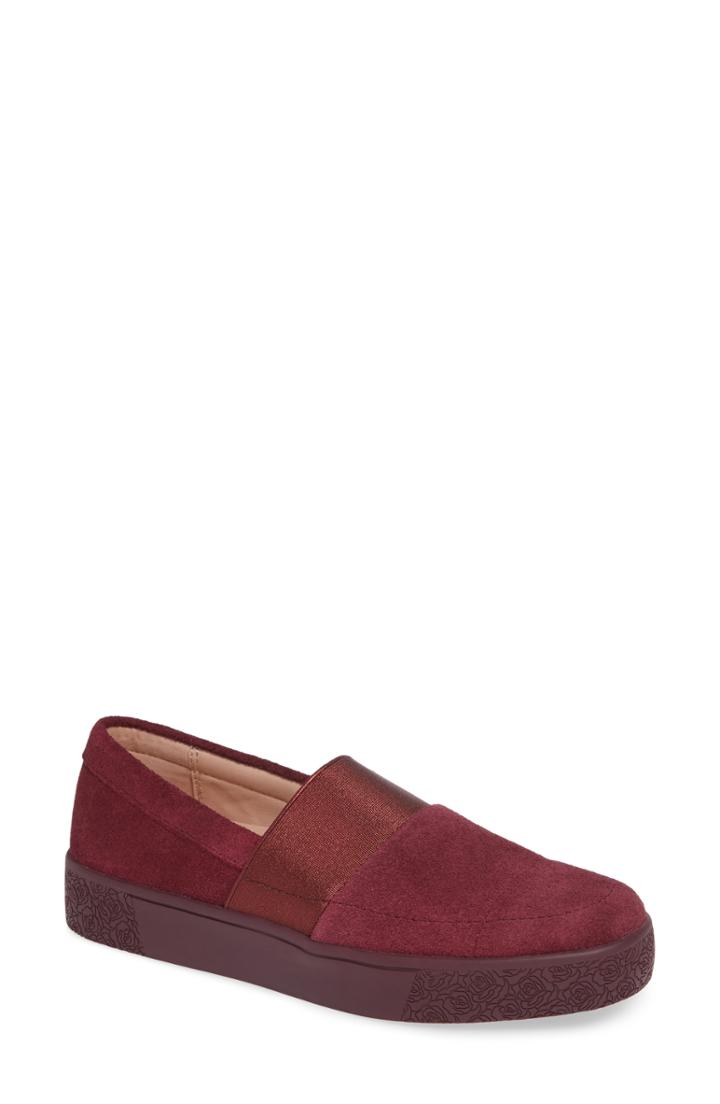 Women's Taryn Rose Greta Slip-on Sneaker M - Burgundy