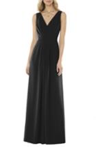 Women's Social Bridesmaids V-neck Georgette Gown - Black