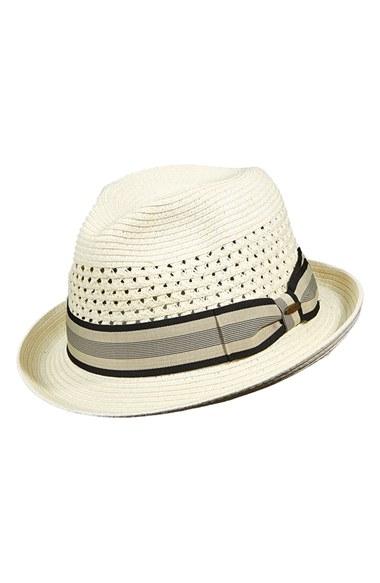 Men's Scala Braided Paper Fedora - White