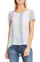 Women's Two By Vince Camuto Paintwash Stripe Mixed Media Tee
