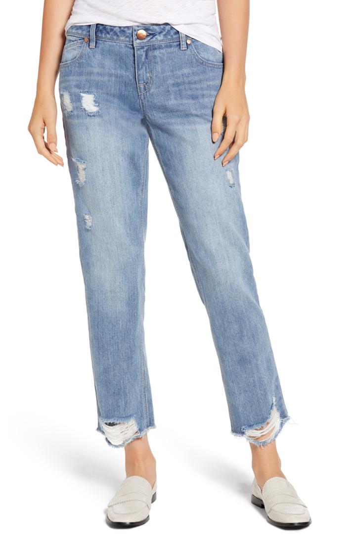 Women's 1822 Denim Ripped Mom Jeans - Blue