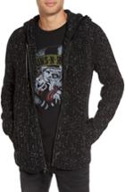 Men's John Varvatos Star Usa Ribbed Wool Zip Hoodie, Size - Black