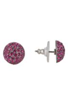 Women's Nina Small Pave Swarovski Crystal Button Earrings