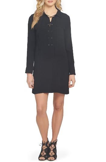 Women's 1.state Lace-up Shirtdress - Black