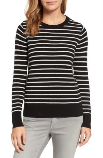 Women's Halogen Crewneck Cashmere Sweater - Black
