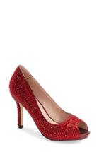 Women's Lauren Lorraine 'paula' Peep Toe Pump .5 M - Red