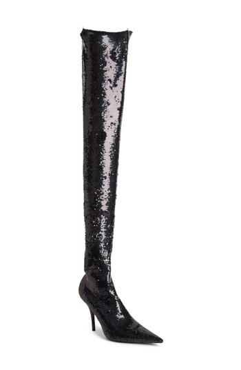 Women's Balenciaga Sequin Over The Knee Boot Us / 36eu - Black