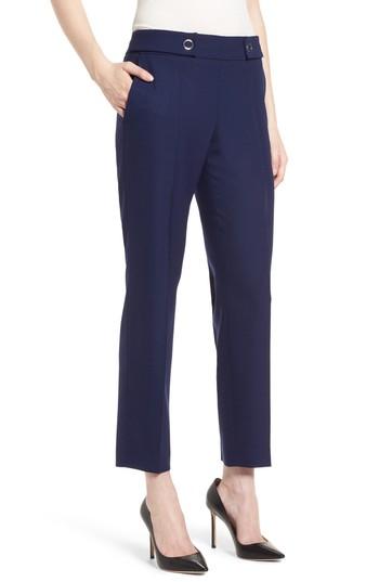 Women's Boss Tibalena Stretch Wool Ankle Trousers R - Blue