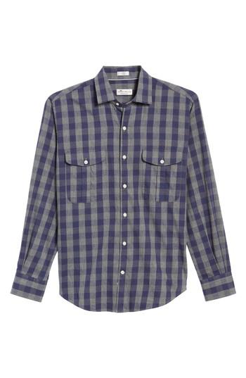 Men's Peter Millar Buffalo Buddy Fit Check Sport Shirt