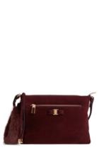 Salvatore Ferragamo Suede & Genuine Mink Fur Clutch -