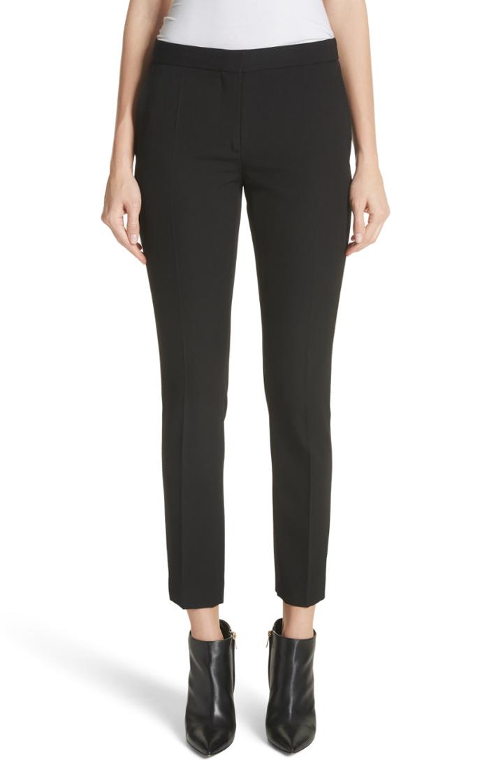 Women's Burberry Hanover Wool Ankle Pants Us / 36 It - Black