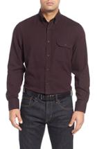 Men's Nordstrom Men's Shop Regular Fit Herringbone Sport Shirt - Burgundy