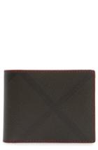 Men's Burberry Check Faux Leather Wallet - Brown