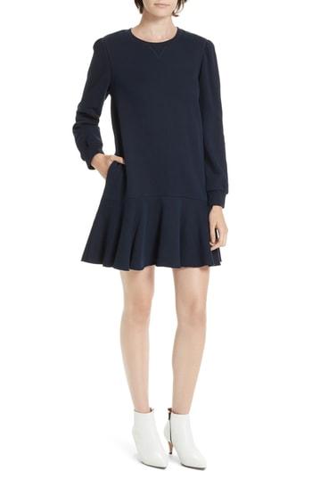 Women's La Vie Rebecca Taylor Long Sleeve Fleece Mini Dress - Blue