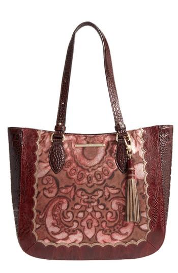 Brahmin Medium Red Verona - Lena Leather Tote -