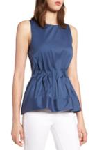 Women's Halogen Tucked Waist Shell - Blue