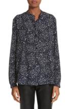 Women's Stella Mccartney Moon Print Silk Blouse Us / 34 It - Black