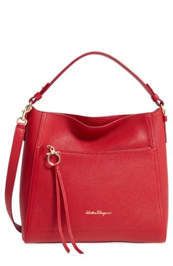 Salvatore Ferragamo Small Pebbled Leather Hobo -