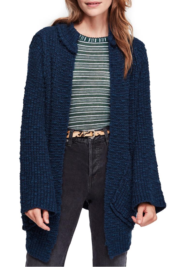 Women's Free People Waterfront Cardigan - Blue/green