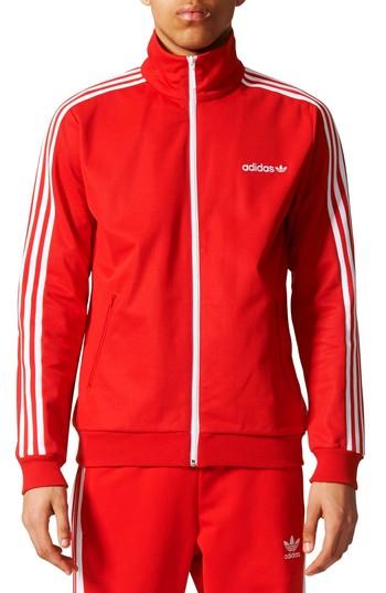 Men's Adidas Beckenbauer Track Jacket, Size - Red