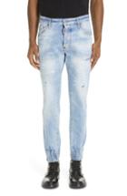 Men's Dsquared2 Light Wash Cigarette Fit Jeans Eu - Blue