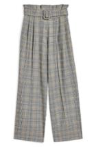 Women's Topshop Check Wide Leg Trousers Us (fits Like 0-2) - Grey