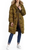 Women's Avec Les Filles Water Resistant Insulated Parka With Faux-fur Trim - Green