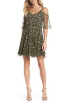 Women's Adrianna Papell Beaded Overlay Minidress - Green