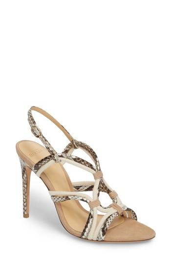 Women's Alexandre Birman Giovanna Genuine Python Sandal M - Beige