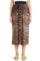 Women's Dolce & Gabbana Leopard Print Fringe Pencil Skirt