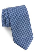Men's Salvatore Ferragamo Fungo Print Silk Tie, Size - Blue