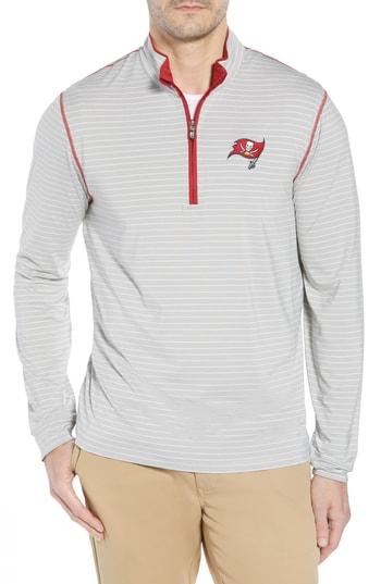 Men's Cutter & Buck Meridian - Tampa Bay Buccaneers Regular Fit Half Zip Pullover - Red