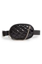 Women's Steve Madden Quilted Faux Leather Belt Bag - Black Smooth